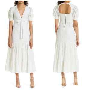 Alice + Olivia Stori Cotton Eyelet Dress Grad Summer Wedding White Size 4 NWT
